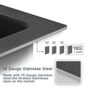 Celemek hitam Gunmetal mewah wastafel dapur rumah pertanian wastafel dapur buatan tangan yang mendukung pengiriman gudang US - Product Image 5