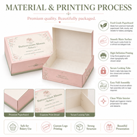 Emballages en papier pliables écologiques personnalisés avec paillettes pour gâteaux, pâtisseries, desserts, boulangeries, boutiques de cadeaux et vente au détail (vente en gros)
