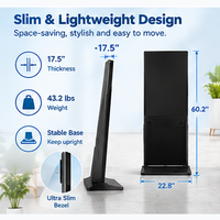Affichage numérique sur pied de 55 pouces, écran tactile capacitif 4K, système de gestion de contenu intégré, kiosque publicitaire à gestion à distance