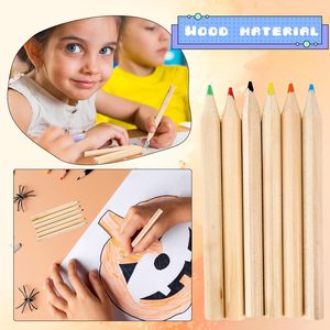 ดินสอสีขนาดเล็ก6ชิ้นกล่องกระดาษคราฟท์ออกแบบได้ตามต้องการขนาด3.5นิ้วดินสอสีสำหรับวาดภาพในห้องเรียน - Product Image 5