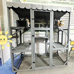 SDCH011 Top-Angebot Umweltfreundliches, Langlebiges Großes Katzenhaus aus Holz für den Außenbereich mit Knopfverschluss, Haustiermöbel für Katzen für alle Jahreszeiten - Product Image 1