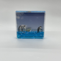 Cadre photo flottant en acrylique personnalisé avec liquide 3D, thème croisière en mer profonde, tortue et requin flottants, souvenir de voyage aquatique, cadeau