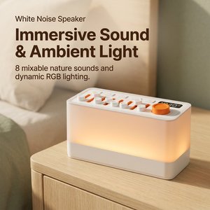 Máquina <span class=keywords><strong>de</strong></span> <span class=keywords><strong>Sonido</strong></span> Táctil Retro <span class=keywords><strong>con</strong></span> Control Deslizante, Altavoz Dual Hi-Fi <span class=keywords><strong>de</strong></span> 10W, 11 Modos RGB <span class=keywords><strong>de</strong></span> Luz Ambiental, Temporizador Inteligente, Ayuda para Dormir - Product Image 1