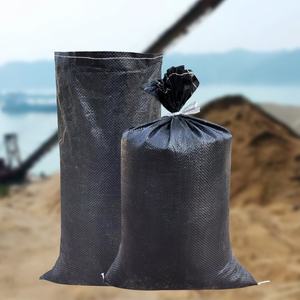 Sacos de Arena Resistentes de 40cm*65cm para 25kg, Sacos de Arena Vacíos de Polipropileno Tejido Negro con Protección UV - Product Image 1