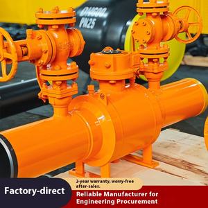 Válvula de Bola Neumática de <span class=keywords><strong>Gas</strong></span> Q361F-16C, Entierro Directo, Doble Difusión, Totalmente Soldada, Manual, para Agua y Aceite, Compatible con OEM, con Brida - Product Image 2