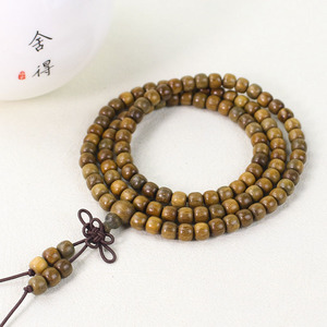 Pulsera de Sándalo con 108 Cuentas de Barril de 5x6mm, Cuentas de Oración Budistas, Estilo Chino, Joyería para Hombre y Mujer - Product Image 3