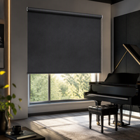Stores à enroulement contemporains beiges en tissu personnalisé, à commande manuelle par chaîne, filtrant la lumière du jour, isolants thermiquement, pour bureaux et hôtels