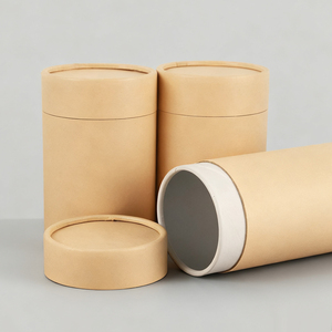 Tubo de Papel Cilíndrico Redondo Biodegradable, Personalizable con Logotipo y Tamaño, para Envasado de Alimentos, Café en Grano, Té, en Bolsas, de Papel Kraft - Product Image 2