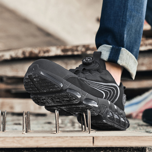 Chaussures <span class=keywords><strong>de</strong></span> travail industrielles au design moderne avec bouton rotatif, tige en toile tricotée, <span class=keywords><strong>semelle</strong></span> en caoutchouc, idéales pour l'hiver - Product Image 4