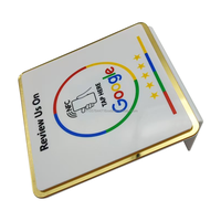 Support de table en acrylique Google Review NFC 13.56mhz avec impression de logo personnalisé Google Review Nfc Pvc Carte d'examen cinq étoiles