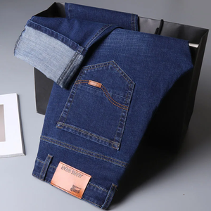 Jeans pour hommes grande taille en gros, pantalons personnalisés, jeans classiques slim, droits, skinny, prêts à être expédiés, denim décontracté à la mode, imprimé - Product Image 4