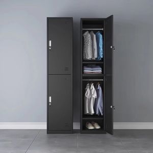 Modern Steel Two Compartment Locker Colorful Panel Metal Bedroom Furniture Metal <strong>Thin</strong> <strong>Wardrobe</strong> for Home Use - Product Image 6