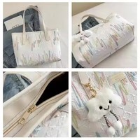 Sac fourre-tout décontracté de luxe pour femme 2025 avec fermeture éclair, grande capacité, doublure en PU et polyester, deux poignées