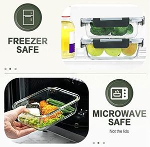 Nouveauté 2025 – Ensembles de récipients alimentaires en verre pressé, compatibles micro-ondes, hermétiques, de qualité alimentaire, détachables, multifonctionnels et empilables - Product Image 4
