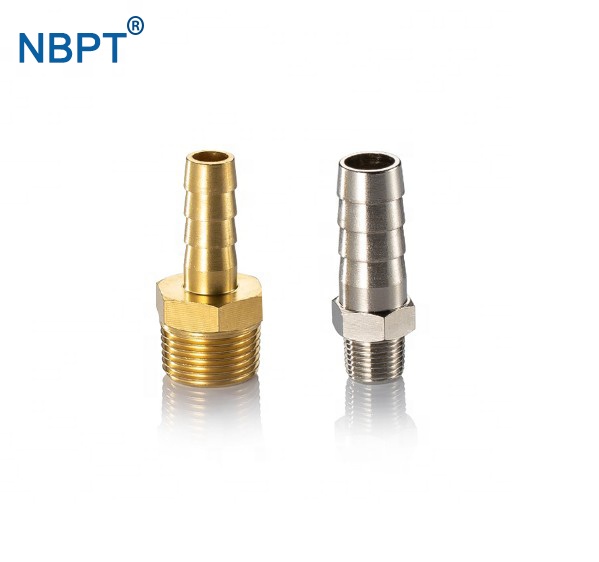 BPST BSPP NPT Benang 1/8 1/4 3/8 1/2 Benang Pria Adaptor Selang Fitting Pipa Kuningan