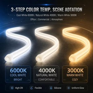 ไฟนีออน LED แบบยืดหยุ่น 360 องศา 24V ซิลิโคน IP65 ปรับความสว่างได้ ตัดได้ สำหรับตกแต่งสวน บ้าน ห้องนอน - Product Image 3