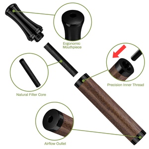 Inhalador Portátil de Madera de Nogal Plateado y Negro con Aroma a Canela para Ayudar a Dejar de Fumar y Aliviar el Estrés - Product Image 3