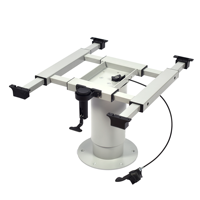 Pied de table réglable pneumatique en alliage d'aluminium Wareda Caravan, noir/gris, 355-730 mm, pour camping-car et motorhome