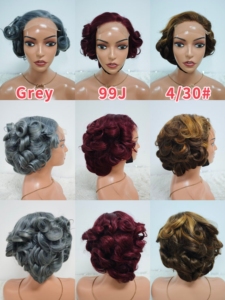 Promoción Letsfly: Pelucas con Cierre de Encaje 5x5, SDD 210 gramos, 10 pulgadas, Ondas Sueltas, Color Gris, 100% Cabello Humano, Venta al Por Mayor - Product Image 2