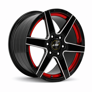 ล้อแม็กซ์ LSR671 ขนาด 17 18 20 นิ้ว 6x139.7 5x150 สำหรับรถออฟโรด สีดำขัดเงา แต่งขอบสีแดง สำหรับ Chevrolet Silverado GMC Sierra 1500 - Product Image 1