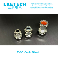 Presse-étoupe en laiton blindé électromagnétique EMC, étanche IP68, avec décharge de tension à ressort à contact total à 360 degrés, entrée de câble 9-12 mm