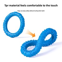 Jouets à mâcher pour chiens en TPR tricolores, résistants à l'usure, avec anneau de traction, pour l'entraînement interactif, vente en gros transfrontalière