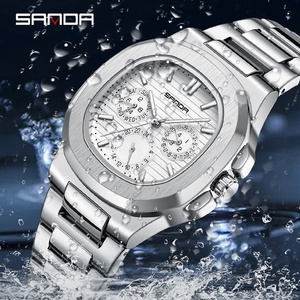 Montre Homme Sanda Neuve à Bracelet Acier, Quartz, Trois Cadrans, Six Aiguilles, Simple, Tendance, en Acier Inoxydable, Étanche - Product Image 2