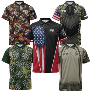 FQ su misura <span class=keywords><strong>Dart</strong></span> Polo Us Flag top mimetici freccette sul campo divise sportive maglia traspirante sublimata camicia da allenamento dardo - Product Image 2