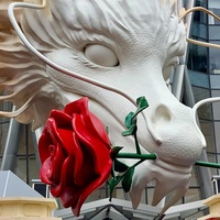 Sculpture de dragon géant en résine et fibre de verre, art urbain paysager, décoration de jardin, statue de dragon en résine de grande taille pour extérieur