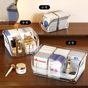 Transparent Mask Storage <b>Box</b> With Dividers Large Capacity Cosmetic Organizer Desktop Storage For <b>Makeup</b> And Skincare Products - Product Image 2