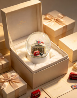 Souvenir artisanal en résine, globe à neige personnalisé du Musée britannique de Londres, globe à neige en verre avec figurine de bus londonien, cadeau touristique