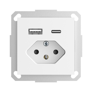 Prise électrique standard suisse USB-A+Type-C 5V/3.4A 17W 10A/250V Brésil/Suisse avec USB 60*60mm Type - Product Image 2