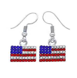 Anting-anting paduan logam berbentuk sayap malaikat bintang lima berhiaskan batu permata imitasi, lucu, untuk Hari Kemerdekaan 4 Juli, Natal, dan pesta liburan. - Product Image 6