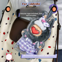 Étui de protection transparent pour la série de poupées Labubu Kitty – Coque de présentation transparente anti-poussière pour peluches et porte-clés