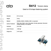 Skl12 Pince de tension à ressort élastique pour système de fixation de voies ferrées, pour traverses de béton