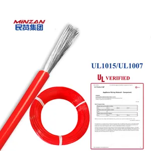 Ul1015 chịu nhiệt cáp 24 22 20 18 17 AWG siêu mềm PVC Dây nhiệt độ cao linh hoạt Đồng Treo lên dây điện