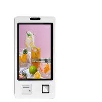 Kiosque de commande en libre-service à écran tactile mural pour restaurant, lecteur de carte de crédit, scanner de code QR, imprimante thermique de tickets, kiosque de paiement