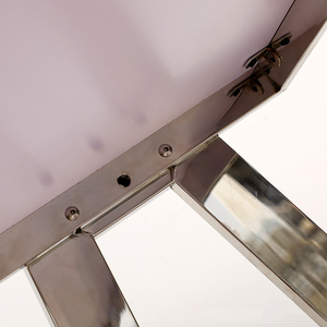 Nhà Máy Trực Tiếp Hai Mặt Kệ Sắt Gỗ Đảo Hiển Thị Giá Thép Không Gỉ Gỗ Màu Hạt Quần Áo Cửa Hàng Hiển Thị Đứng - Product Image 5