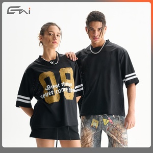 T-shirt décontracté à manches courtes pour homme <span class=keywords><strong>ETAI</strong></span>, coupe ample, avec motif lettres, en tissu mesh respirant, protection solaire, mode sportive estivale - Product Image 2