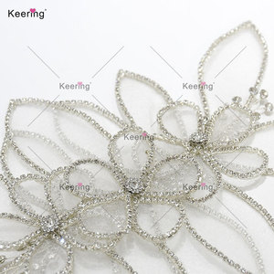 عرس رائع ، 3D الدانتيل زين زهرة بقع الكريستال - Product Image 4