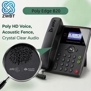 Téléphone IP Poly <span class=keywords><strong>Edge</strong></span> B20, 2 lignes SIP VoIP, téléphone de bureau, écran LCD 2,8 pouces, Gigabit Ethernet PoE, voix HD, haut-parleur duplex intégral, BroadSoft - Product Image 2