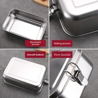 Boîte à lunch BOSAI en acier inoxydable 304 de qualité alimentaire, couvercle compatible lave-vaisselle, grande capacité, style bento moderne, conservation de la fraîcheur