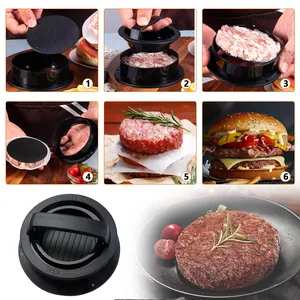 Alat pemanggang BBQ daging sapi babi PP 3 dalam 1 cetakan hamburger presse cetakan burger Tekan