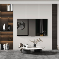 Meuble TV flottant en MDF noir minimaliste - Taille personnalisée, fabrication directe OEM