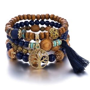 New Bohemian Bohemian Beads Style Stacked Bracelet <b>Set</b> Jewelry for Women Tassel Bracelet Gift Wholesale - Product Image 2