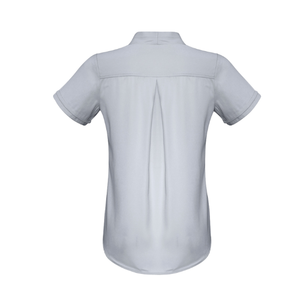 Womens 100% Polyester extensible mécanique avec pli au dos choix parfait pour un confort pratique au quotidien Chemisier à manches courtes - Product Image 2