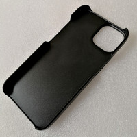 Coque rigide en cuir noir uni pour iphone 16 15 14 13 12 11X6 7 8 Plus housse de téléphone en plastique vide brut