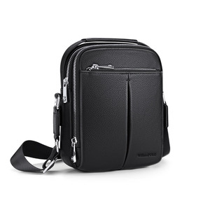 <span class=keywords><strong>2022</strong></span> hommes personnalisé affaires rétro en cuir sac de messager en cuir véritable doux décontracté extérieur noir sac à bandoulière pour le travail - Product Image 1