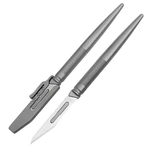 2024新型钛合金 #11刀片集成手柄EDC便携式艺术刀切纸膜粘贴工具实用刀