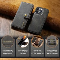 Logo personnalisé Dg.Ming étui de téléphone étuis de téléphone portable en cuir Pu pour Iphone 15 Pro Max étui portefeuille de téléphone portable avec fente pour carte